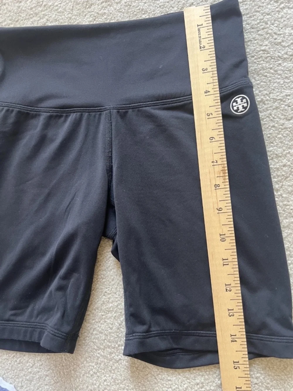 Tory Sport Womens Biker Shorts Black Polyester Size XS